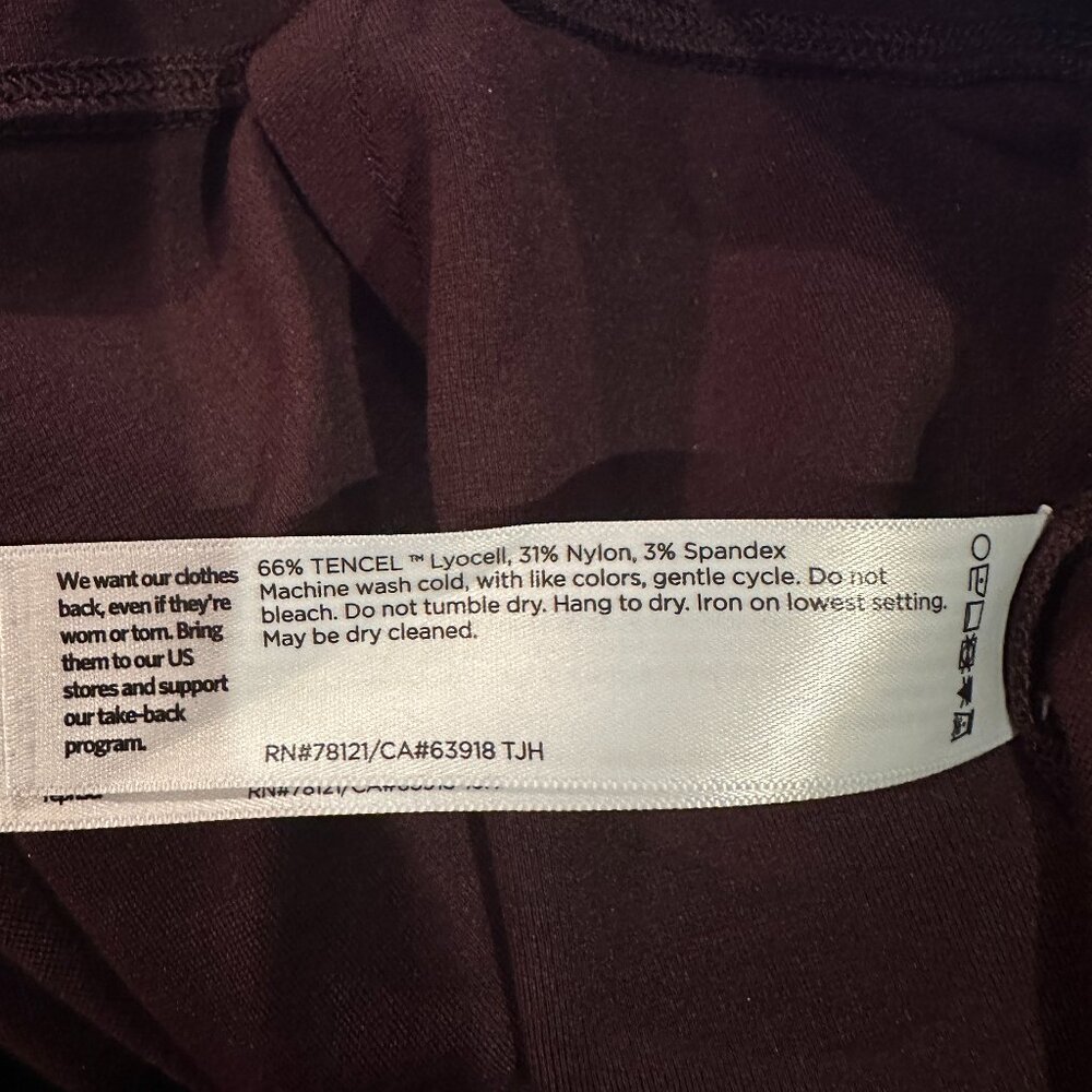 Eileen Fisher Washable Flex Ponte Pant, Cassis, Size L - Picture 3 of 4